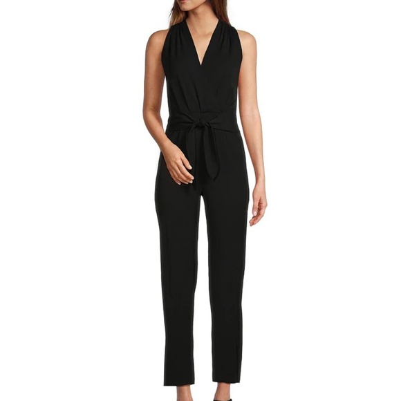 Antonio Melani Evelyn V-Neck Sleeveless Wrap Jumpsuit - Picture 1 of 14